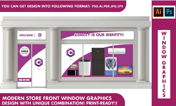 Gig Preview - Do amazing storefront, shopfront window graphic designs  or signage