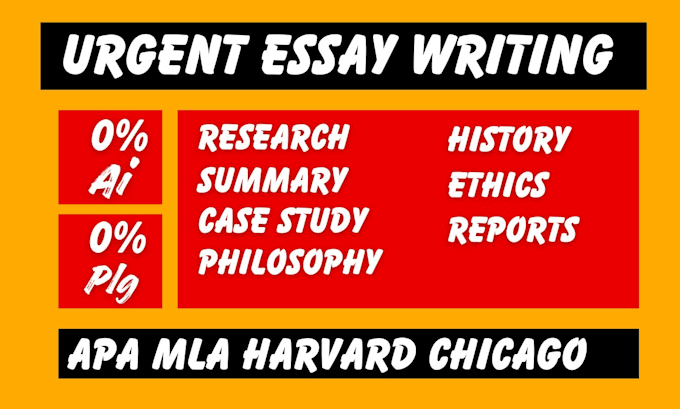 Gig Preview - Do urgent essay writing, 500 to 5000 words on any topic or style