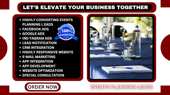 Gig Preview - Generate social events lead cooperate event planning leads wedding leads