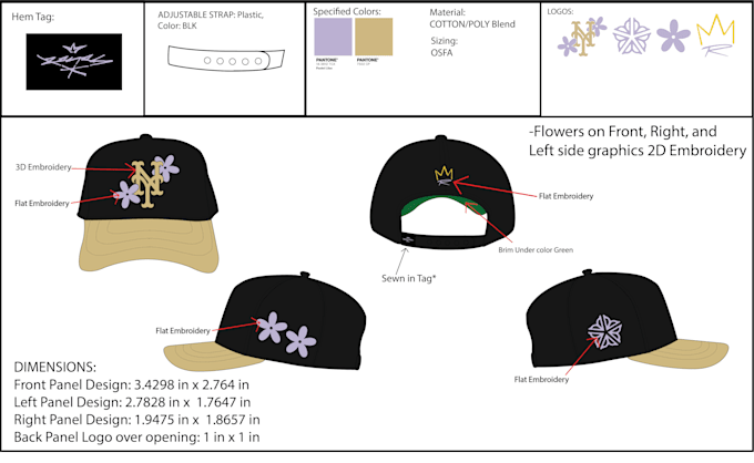 Bestseller - design a vector hat mock up with tech pack for manufacturing