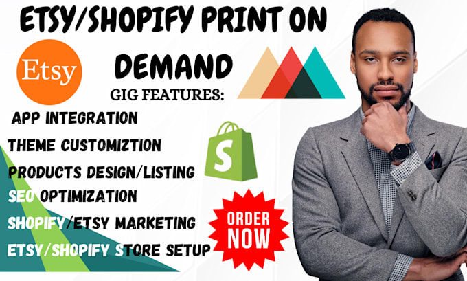 Gig Preview - Etsy shopify print on demand shopify print on demand printify printful seo