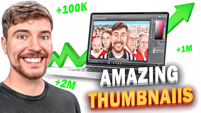 Gig Preview - Design you a great youtube thumbnail in 4 hours