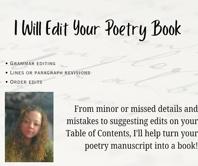 Gig Preview - Edit your poetry book