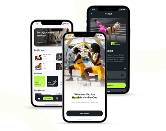 Gig Preview - Design, develop fitness app fitness website gym app, figma mobile app UI design