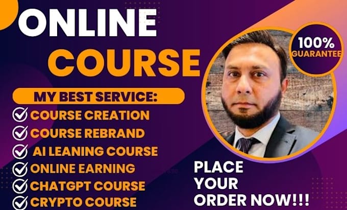 Gig Preview - Create online course content on ai earning, online earning, chatgpt, crypto, ppt