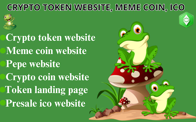 Gig Preview - Crypto token website, coin or meme website, pepe website, presale ico website