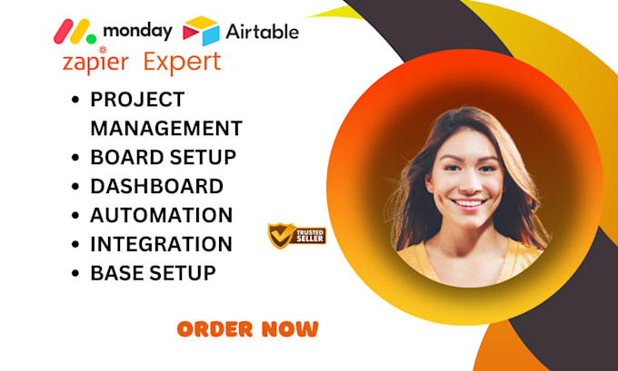 Gig Preview - Project management with monday crm com airtable, zapier integration automation