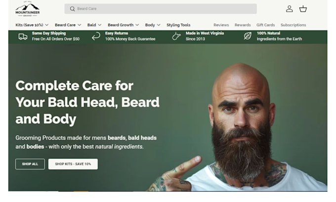 Gig Preview - Design beard oil shopify store beard care, beard growth, bald head care website