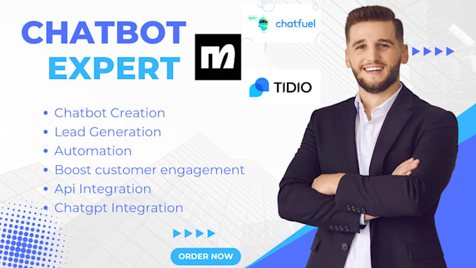 Gig Preview - Develop ai chatbot for social media, website using manychat, chatfuel, tidio