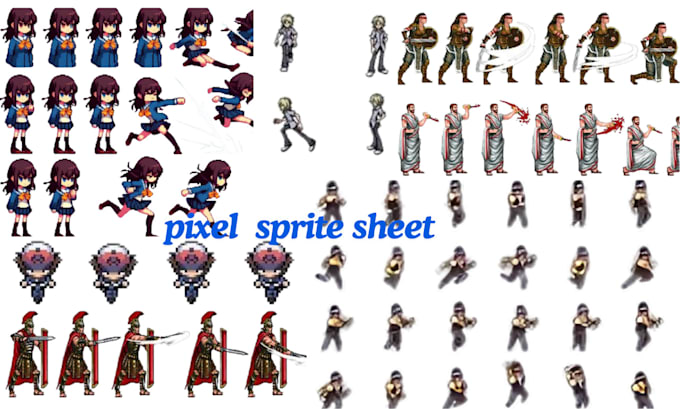 Gig Preview - Make pixel sprite sheet, pixel character, rpg maker, pixel sprite animation