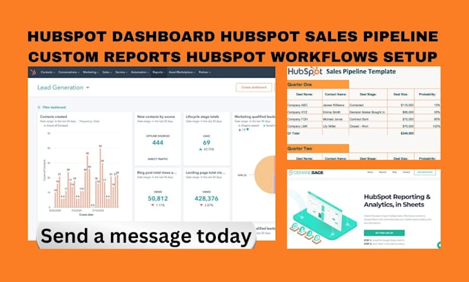 Gig Preview - Setup hubspot dashboard hubspot sales pipeline custom reports hubspot workflows