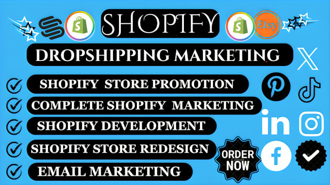 Gig Preview - Do complete ecommerce marketing shopify dropshipping to boost shopify sales