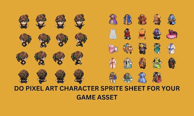 Gig Preview - Do pixel art sprite character animation for video game asset