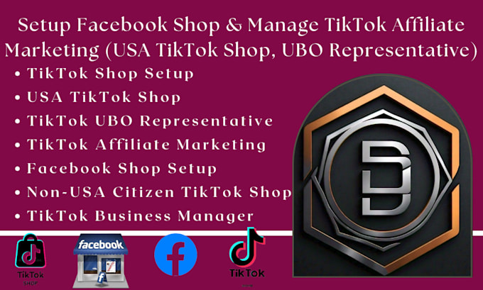 Gig Preview - Setup facebook shop manage tiktok affiliate marketing usa tt ubo representative