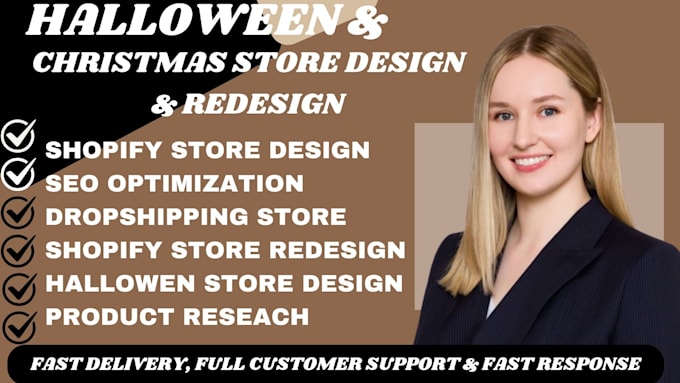 Gig Preview - Design shopify christmas store halloween store and store redesign