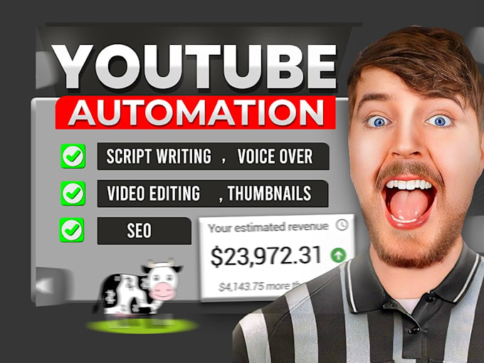 Gig Preview - Do youtube automation, faceless video, video editing, top 10, cash cow