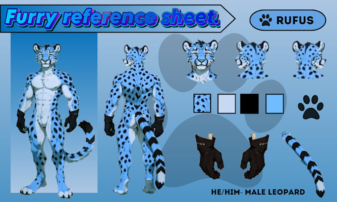 Gig Preview - Draw furry reference sheet fursona sheet furry art fursona oc furry fursona