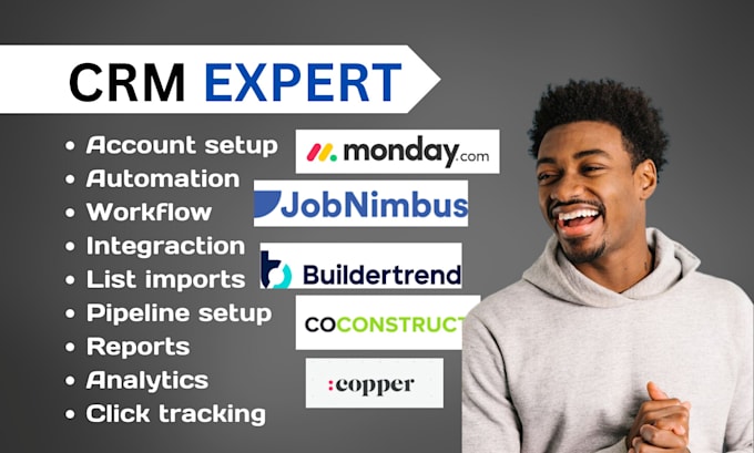 Gig Preview - Do monday crm trello asana clickup airtable notion zoho CRM hubspot automation