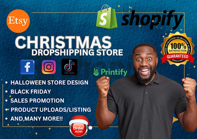 Gig Preview - Customize christmas blackfriday shopify dropshipping shopify virtual assistant