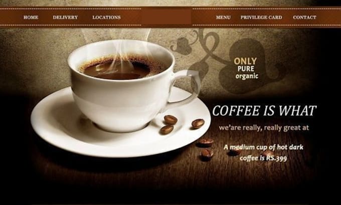 Gig Preview - Design stunning coffee ecommerce website wix coffee website coffee shopify store