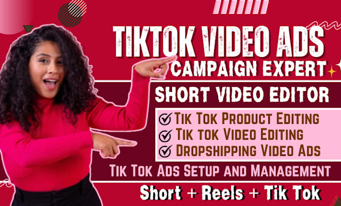 Gig Preview - Tik tok video ads, edit tik tok shop product, faceless tik tok content creator