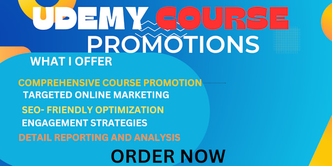 Gig Preview - Promote udemy course promotion, udemy course online and udemy course marketing