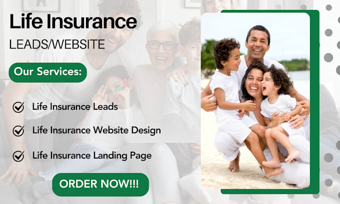 Gig Preview - Generate life insurance leads life insurance website health insurance