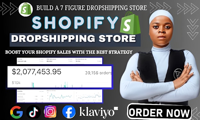 Gig Preview - Create a 7 figure shopify store, shopify store redesign, build shopify website