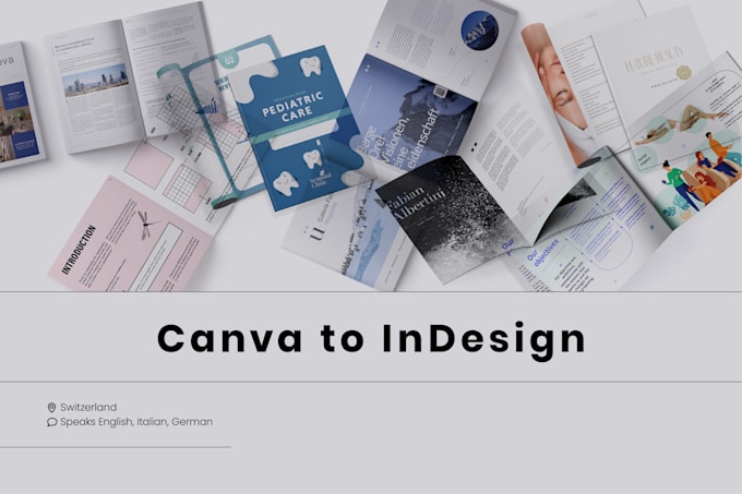 Gig Preview - Convert canva to indesign