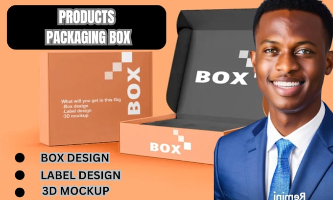 Gig Preview - Do products design packaging box design custom mailer box outstanding gift box