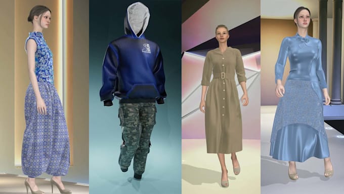 Gig Preview - Make 3d clothing mockups and clo 3d fashion design animation