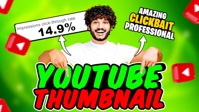 Gig Preview - Create clickbait professional youtube thumbnails