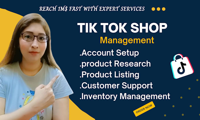 Gig Preview - Setup and manage tiktok shop,tiktok shop manager