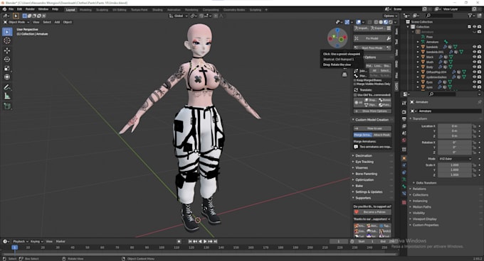 Gig Preview - Create VR avatar,vrchat 3d model,furry avatar,3d anime model,custom orc 3d model