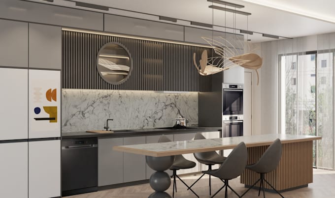 Gig Preview - Create design kitchen interior in 3d and render