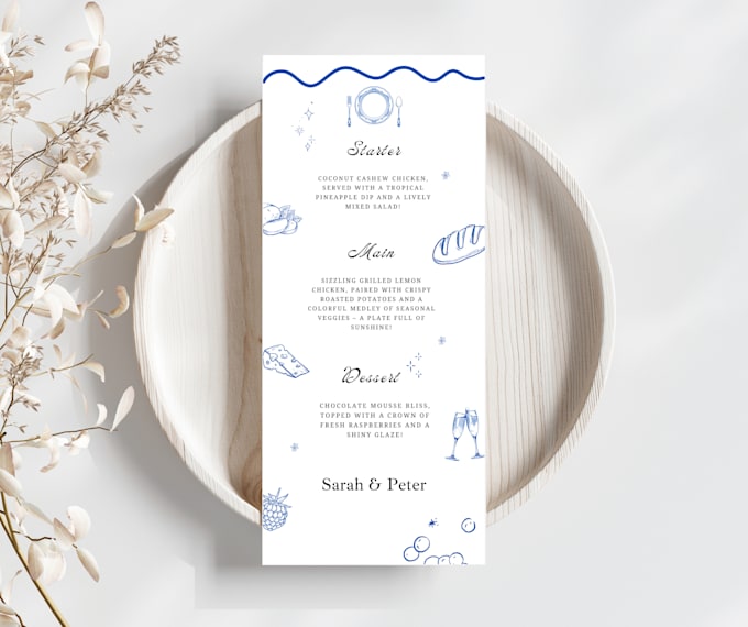 Gig Preview - Design wedding menu, drinks menu, bar menu card