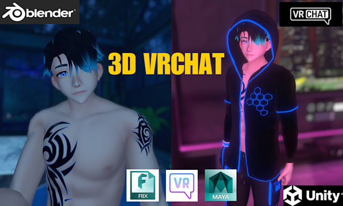 Gig Preview - Create 3d avatar model vrchat avatar, vrc avatar, vr character, 3d furry, nsfw