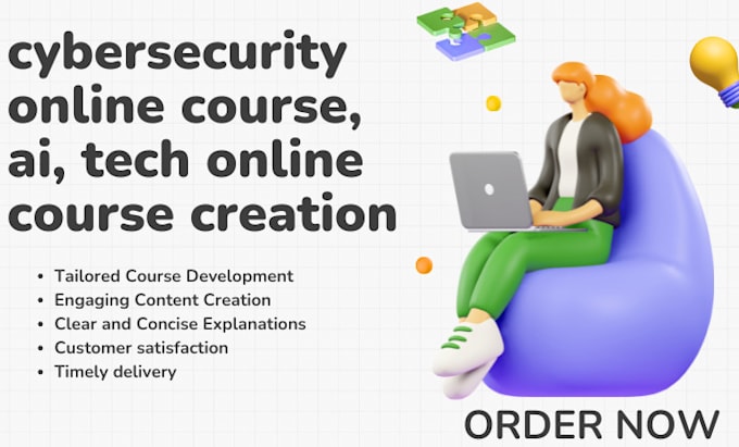 Gig Preview - Create cybersecurity online course, ai, tech online course creation