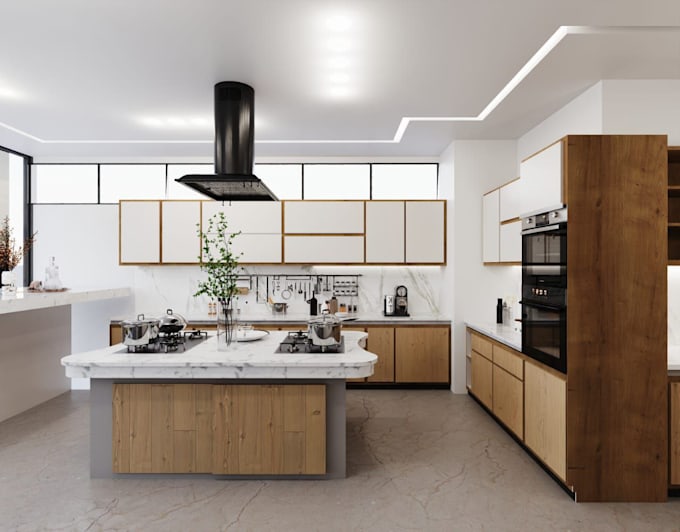 Gig Preview - Design and render modern commercial kitchen for hotels, restaurant