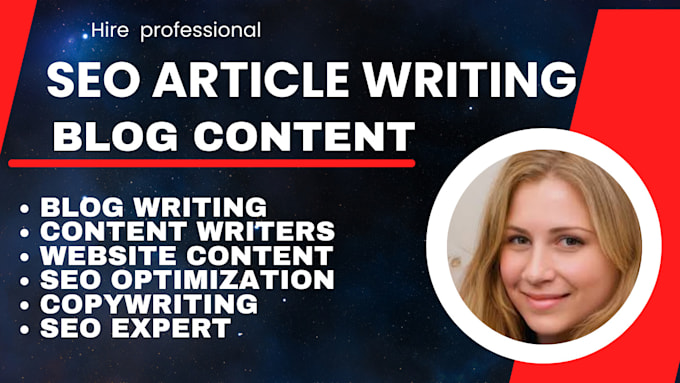 Gig Preview - Do SEO article writing, content writing, blog post writing, website content