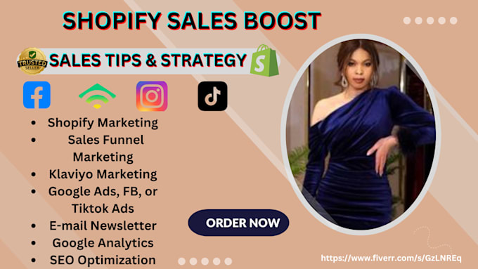 Gig Preview - Boost shopify sales, shopify dropshipping marketing, shopify store promotion