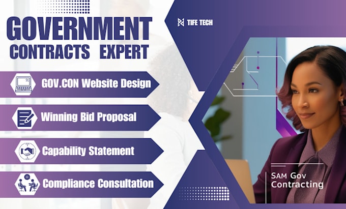 Gig Preview - Brand and rebrand winning government contracts website for bids on samgov