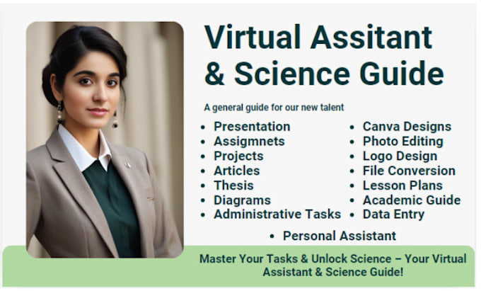 Gig Preview - Be your creative virtual assistant and science guide