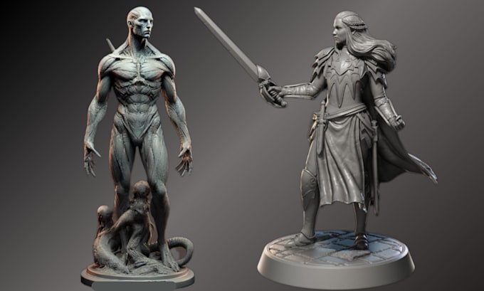 Gig Preview - Do 3d figurine 3d character 3d miniatures 3d model figurine for 3d printing