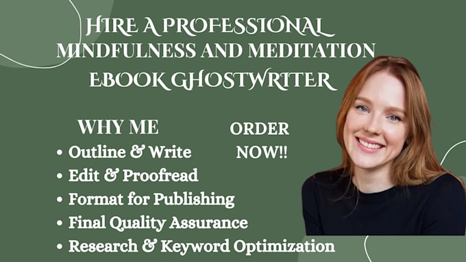 Gig Preview - Be your ebook ghostwriting on mindfulness meditation yoga exercise mental health