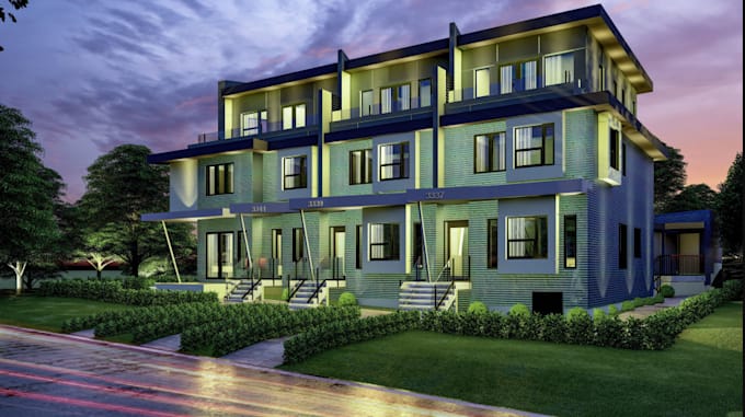 Gig Preview - Render luxurious villa exterior design,3d architectural design,sketchup interior