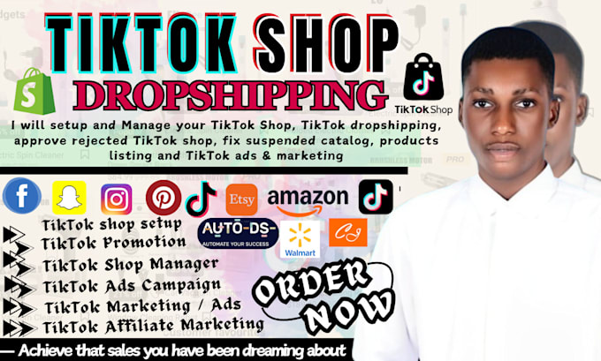 Gig Preview - Setup tik tok shop dropshipping, fix rejected tik tok shop, manage tiktok shop