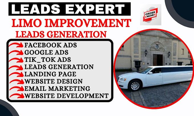 Gig Preview - Generate highly converting limo leads limo website limo google ads facebook ads