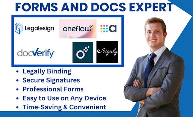 Gig Preview - Setup esignature with oneflow legalesign docverify esignly awesome sign