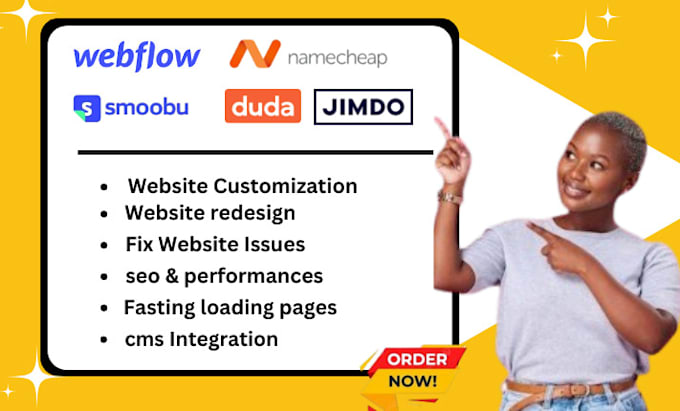 Gig Preview - Design and redesign webiste on webflow jimdo smoobu namecheap duda ionos website